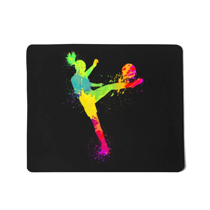 Cool Soccer Design Girls Soccer Player Sport Lover Mousepad