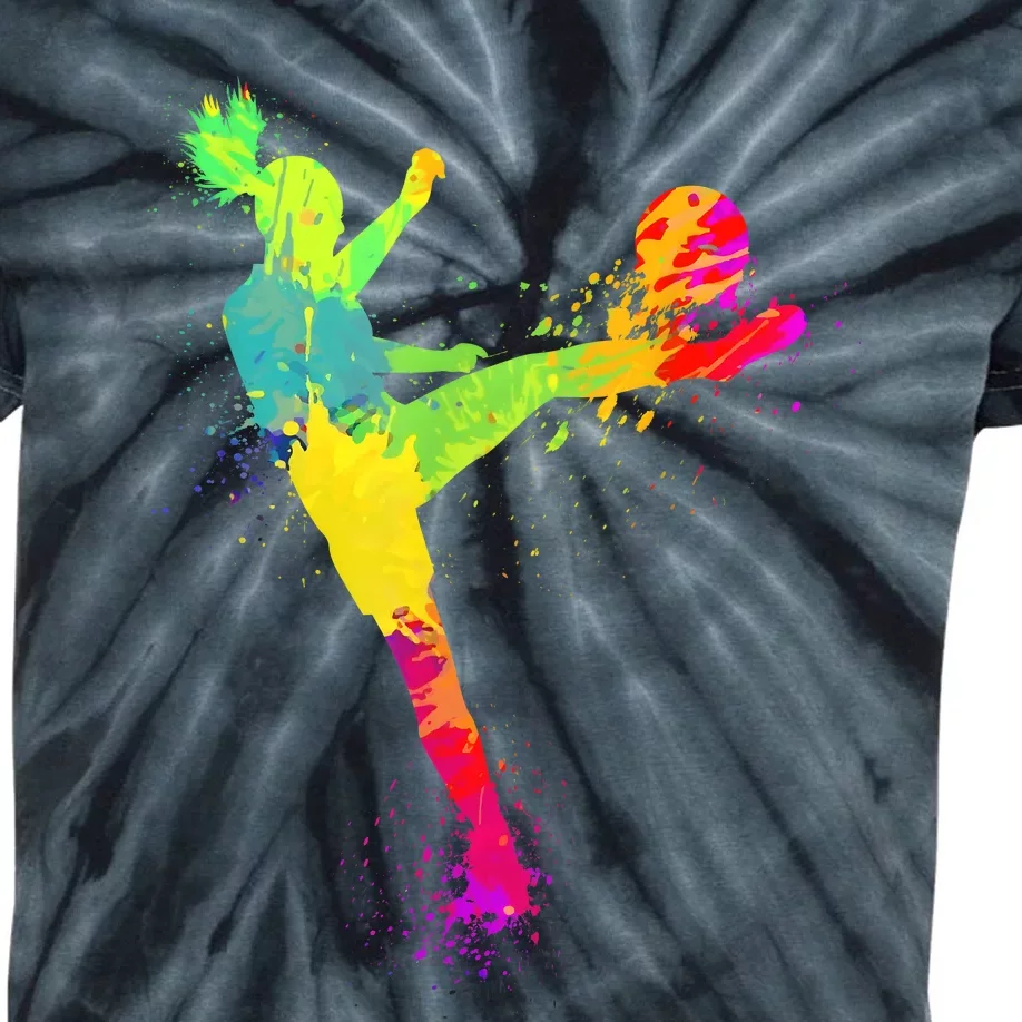 Cool Soccer Design Girls Soccer Player Sport Lover Kids Tie-Dye T-Shirt