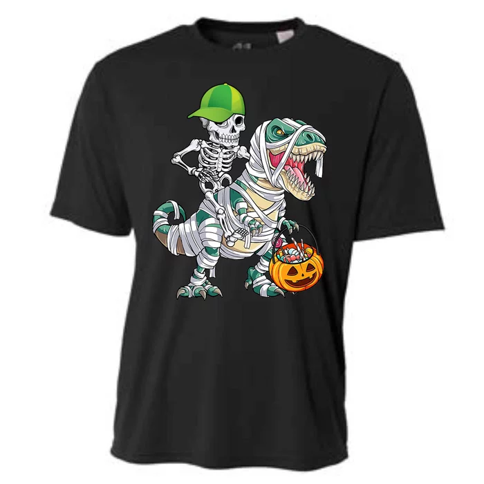 Cool Skeleton Dinosaur Halloween Trick Or Treat Cooling Performance Crew T-Shirt