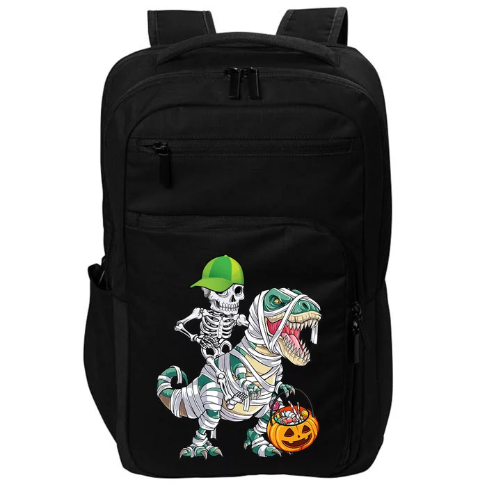 Cool Skeleton Dinosaur Halloween Trick Or Treat Impact Tech Backpack