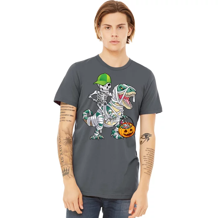 Cool Skeleton Dinosaur Halloween Trick Or Treat Premium T-Shirt