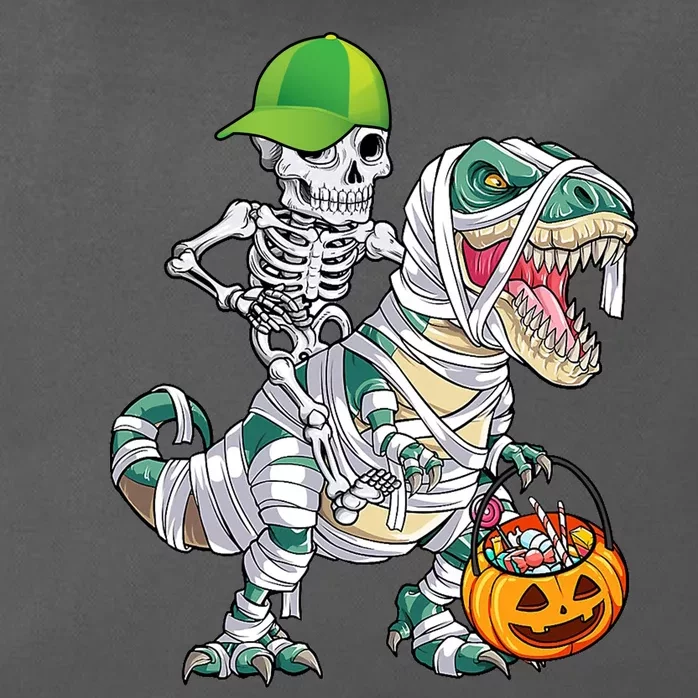 Cool Skeleton Dinosaur Halloween Trick Or Treat Zip Tote Bag