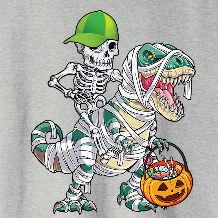 Cool Skeleton Dinosaur Halloween Trick Or Treat Women's Crop Top Tee