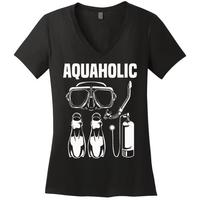 Cool Scuba Diving Themed Design Scuba Dive Women's V-Neck T-Shirt