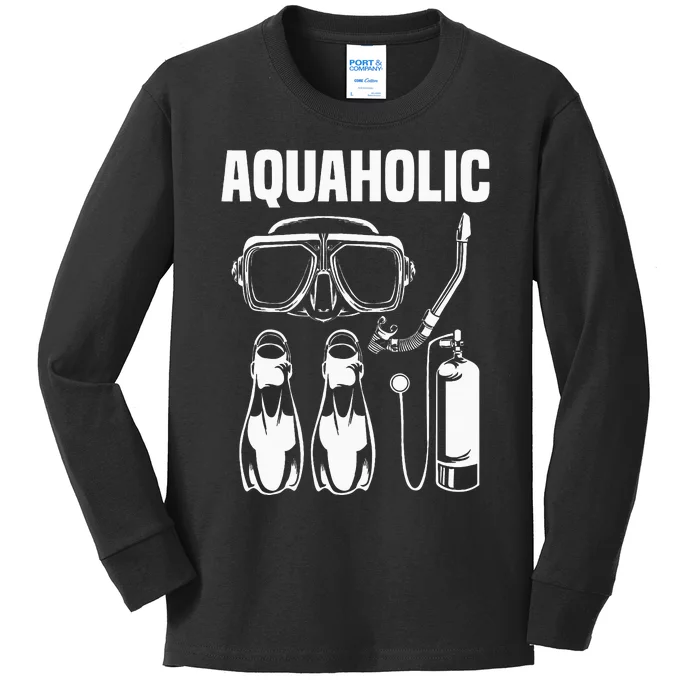 Cool Scuba Diving Themed Design Scuba Dive Kids Long Sleeve Shirt