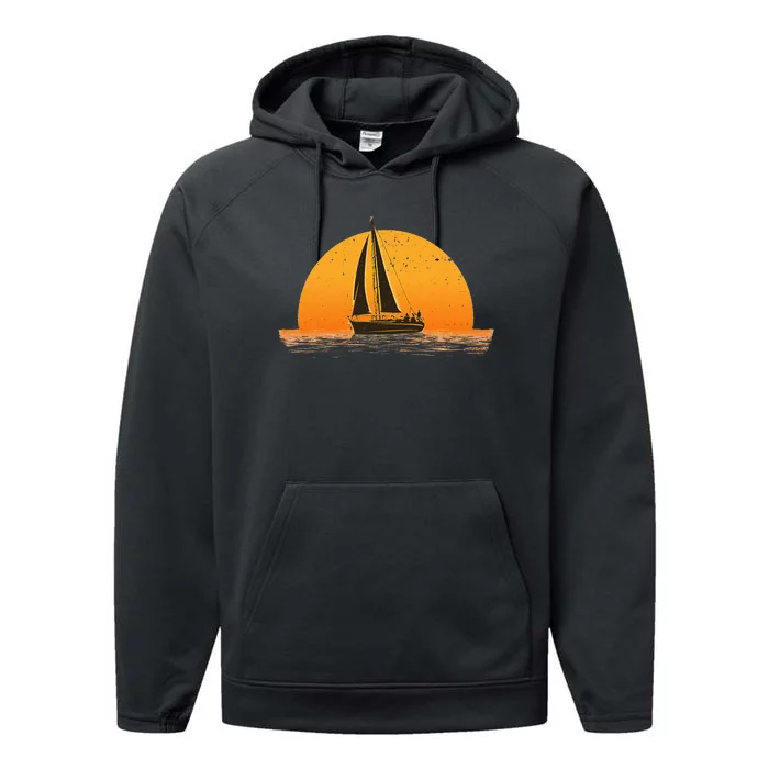 Cute Sailing Design For Women Sailboat Sail Sailing Ship Performance Fleece Hoodie