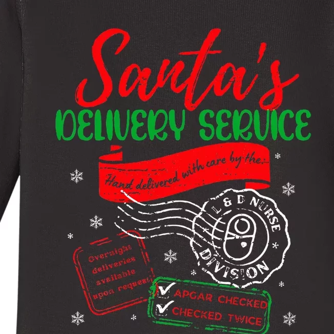 Christmas Santa's Delivery Service L&D Labor Delivery Nurse Baby Long Sleeve Bodysuit