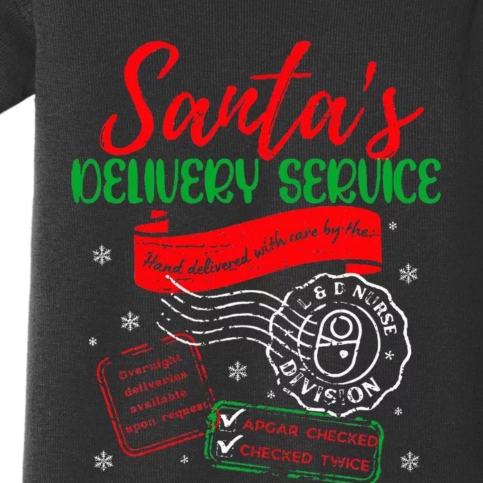 Christmas Santa's Delivery Service L&D Labor Delivery Nurse Baby Bodysuit