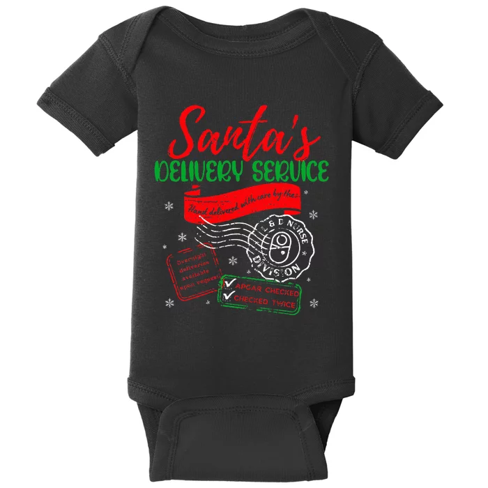 Christmas Santa's Delivery Service L&D Labor Delivery Nurse Baby Bodysuit