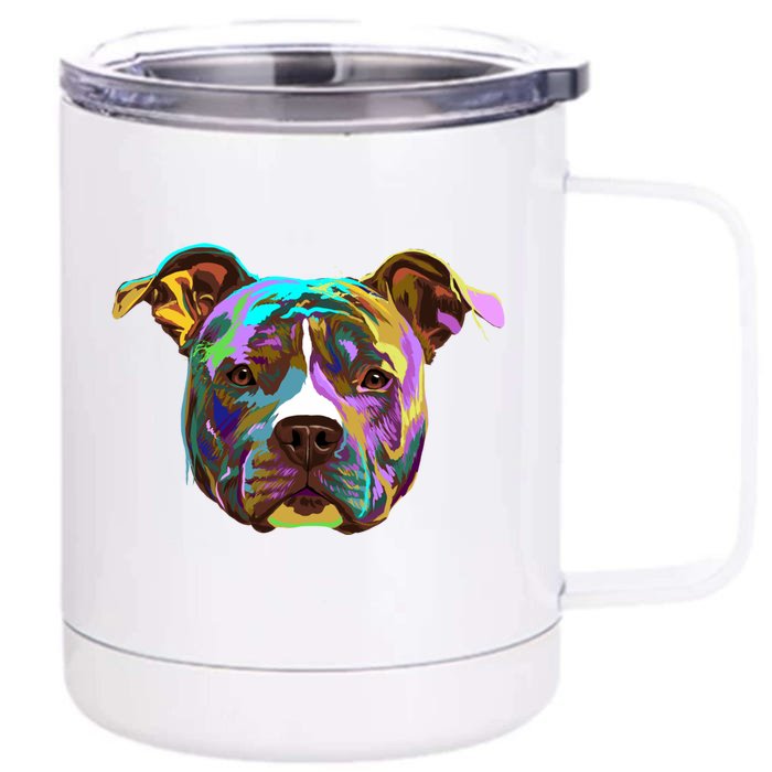 Colourful Splash Dog American Staffordshire Terrier Gift Front & Back 12oz Stainless Steel Tumbler Cup