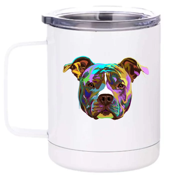 Colourful Splash Dog American Staffordshire Terrier Gift Front & Back 12oz Stainless Steel Tumbler Cup