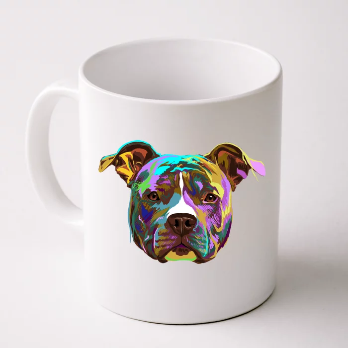 Colourful Splash Dog American Staffordshire Terrier Gift Front & Back Coffee Mug