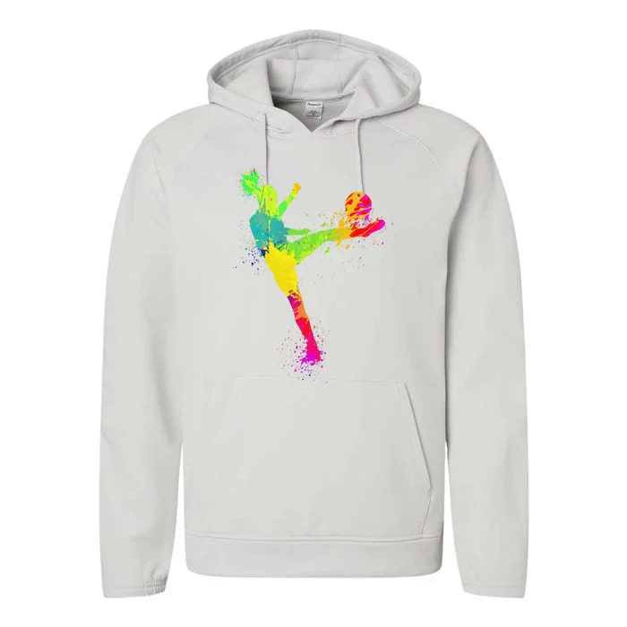 Cool Soccer Design Soccer Player Sport Lover Performance Fleece Hoodie