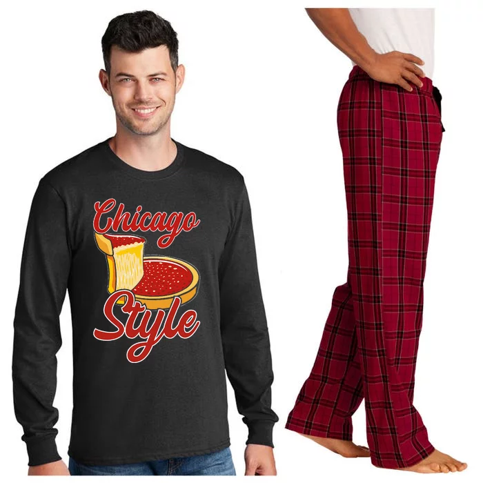 Chicago Style Deep Dish Pizza Long Sleeve Pajama Set