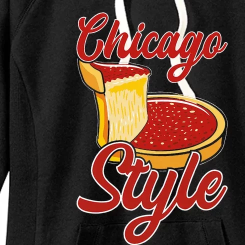 Chicago Style Deep Dish Pizza Women's Fleece Hoodie