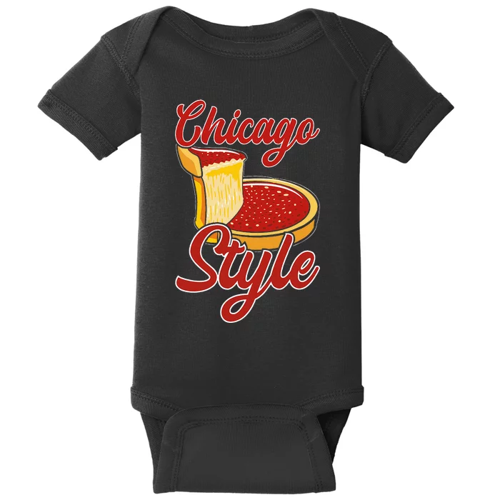 Chicago Style Deep Dish Pizza Baby Bodysuit