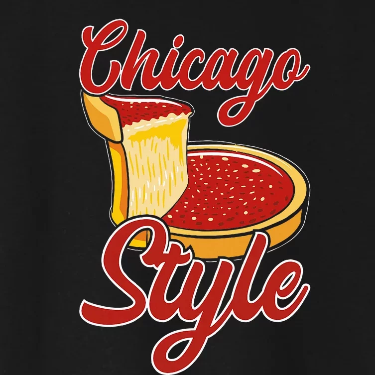 Chicago Style Deep Dish Pizza Women's Crop Top Tee