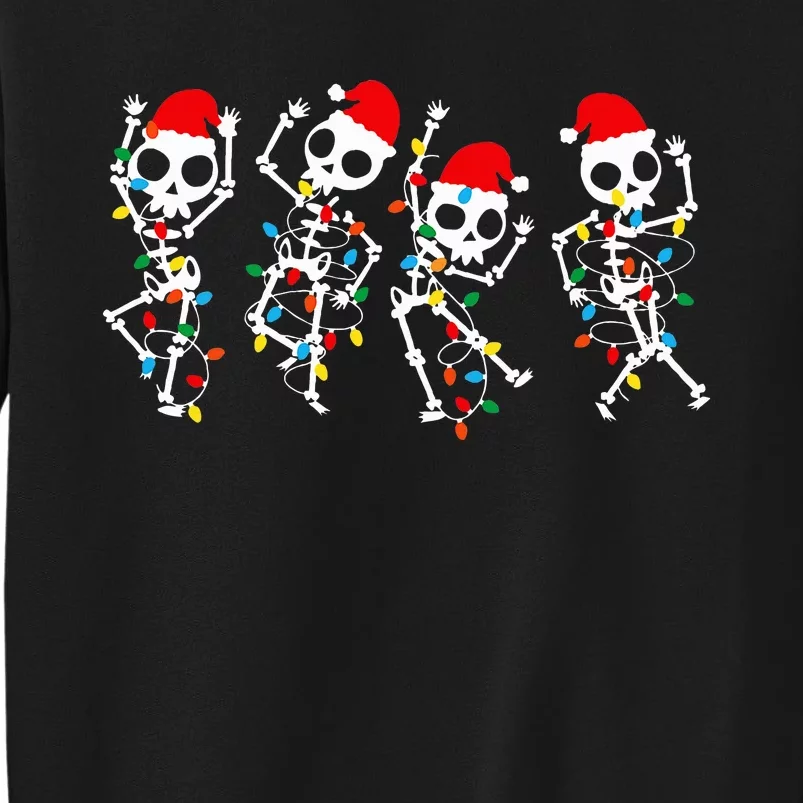 Christmas Skeleton Dancing Xmas Light Music Tall Sweatshirt