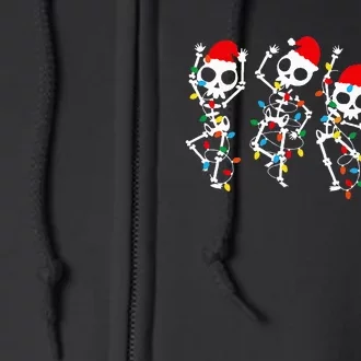 Christmas Skeleton Dancing Xmas Light Music Full Zip Hoodie