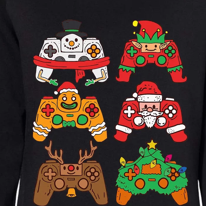 Christmas Santa deer gaming controllers Womens California Wash Sweatshirt