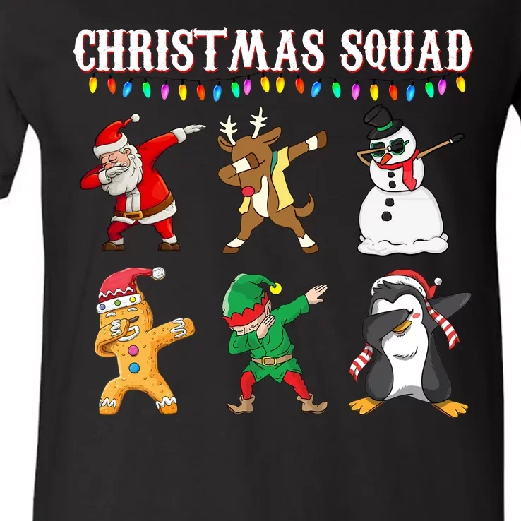 Christmas Squad Dabbing Characters V-Neck T-Shirt