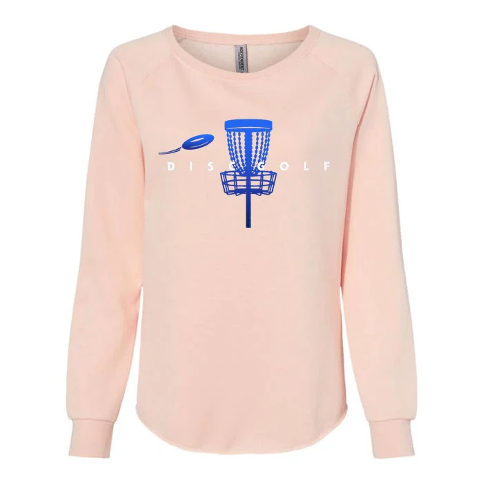 Cool Stylized Disc Golf With Basket And Disc Disk Golf Womens California Wash Sweatshirt