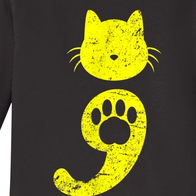 Cat Semicolon Depression Awareness Cat Lover Gift Baby Long Sleeve Bodysuit