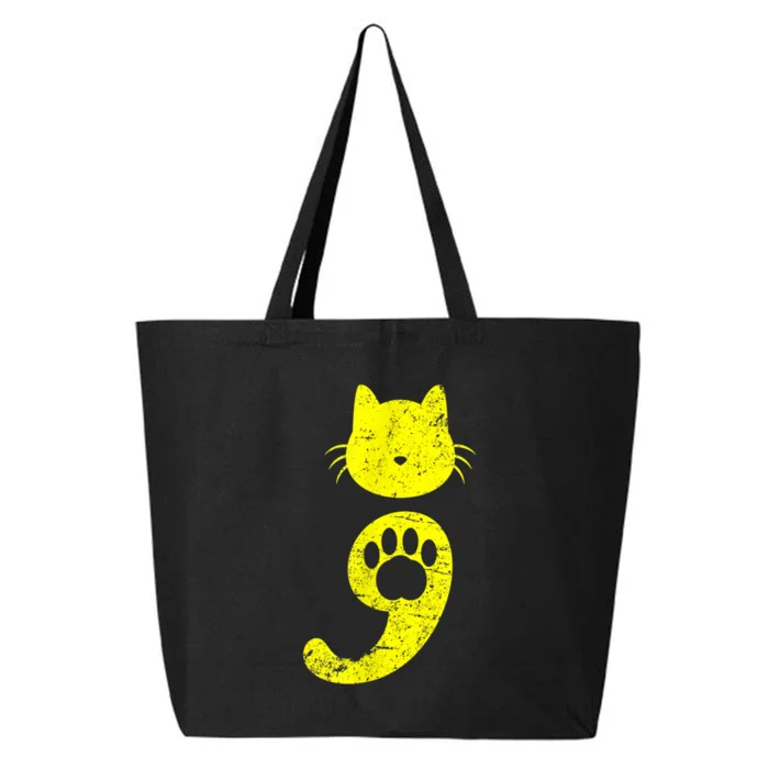 Cat Semicolon Depression Awareness Cat Lover Gift 25L Jumbo Tote