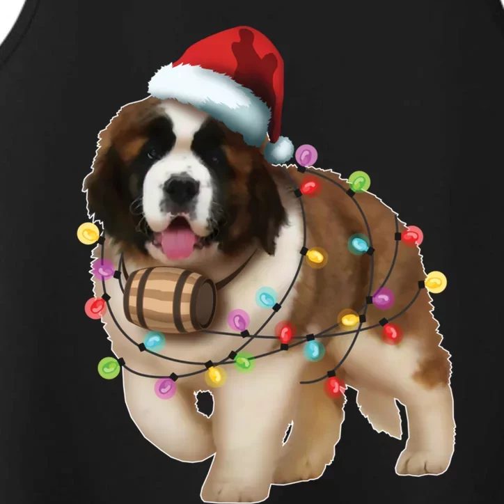 Christmas Santa Dog St Bernard Saint Xmas Dog Lover Gift Performance Tank