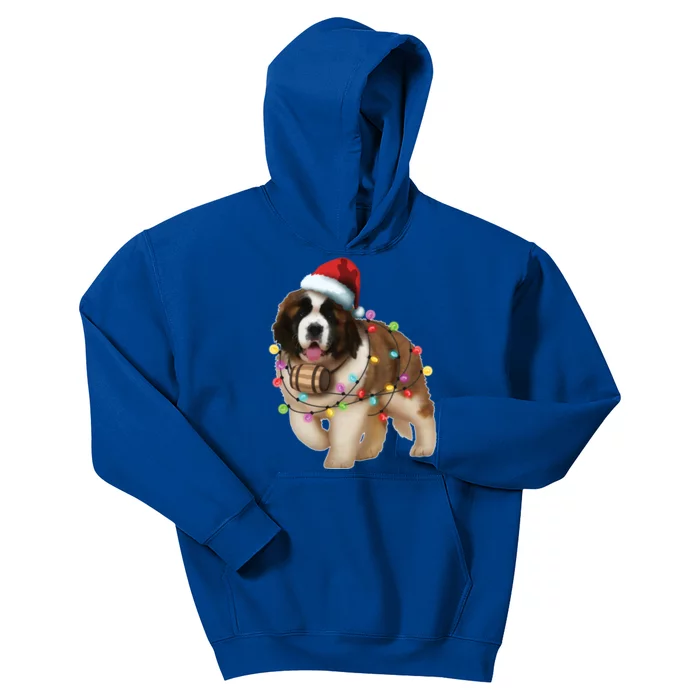 Christmas Santa Dog St Bernard Saint Xmas Dog Lover Gift Kids Hoodie