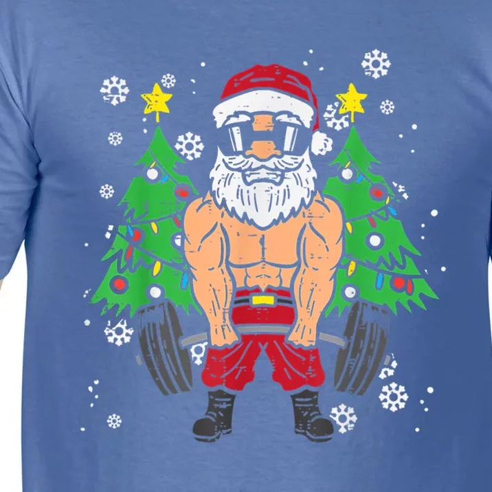 Christmas Santa Deadlift Xmas Weightlift Gym Gift Comfort Colors T-Shirt