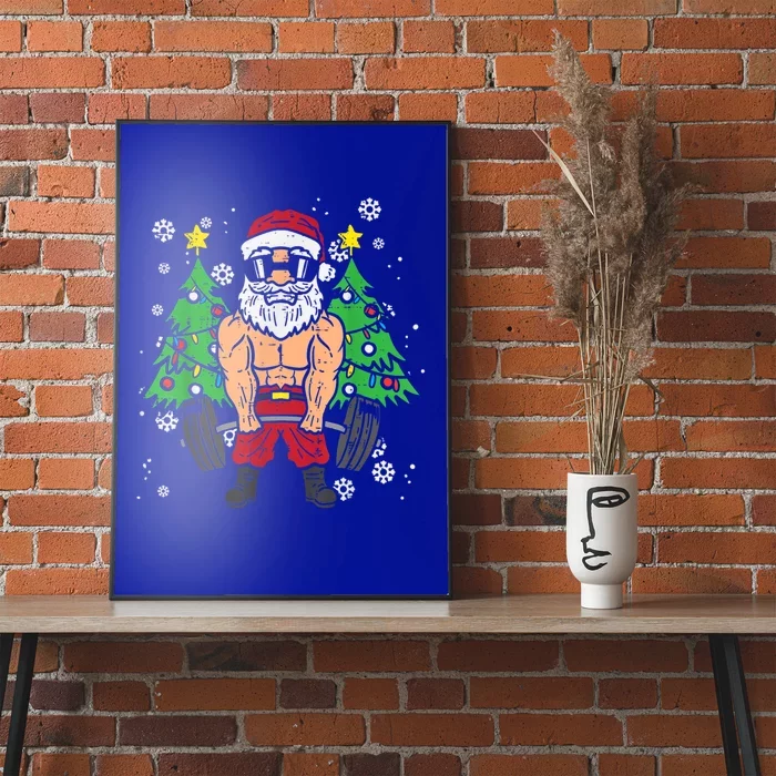 Christmas Santa Deadlift Xmas Weightlift Gym Gift Poster