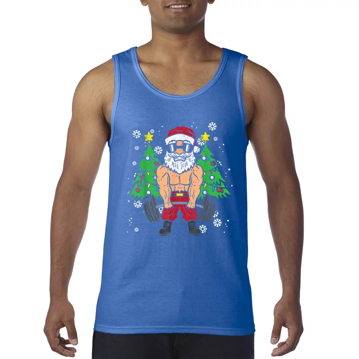 Christmas Santa Deadlift Xmas Weightlift Gym Gift Tank Top