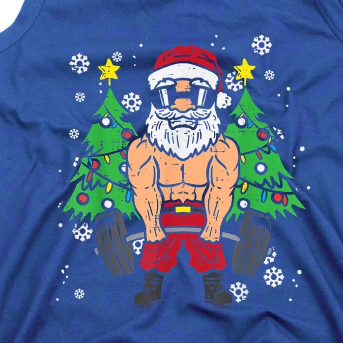 Christmas Santa Deadlift Xmas Weightlift Gym Gift Tank Top