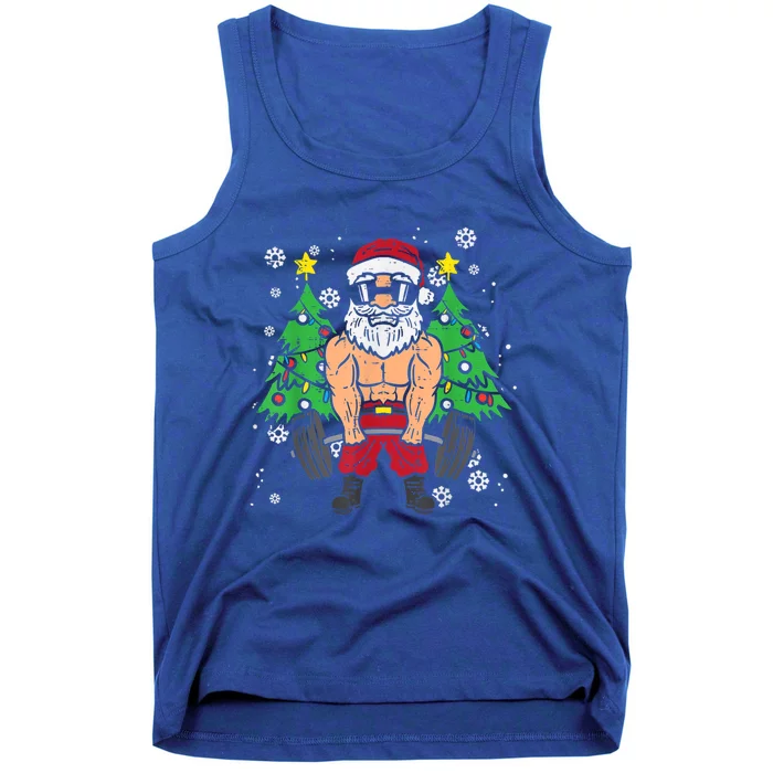 Christmas Santa Deadlift Xmas Weightlift Gym Gift Tank Top