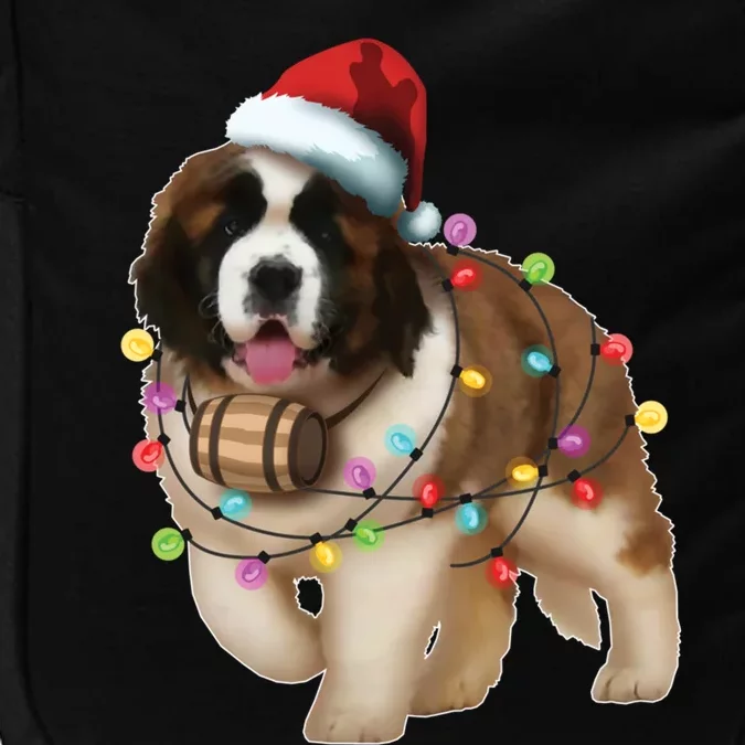 Christmas Santa Dog St Bernard Saint Xmas Dog Lover Great Gift Impact Tech Backpack