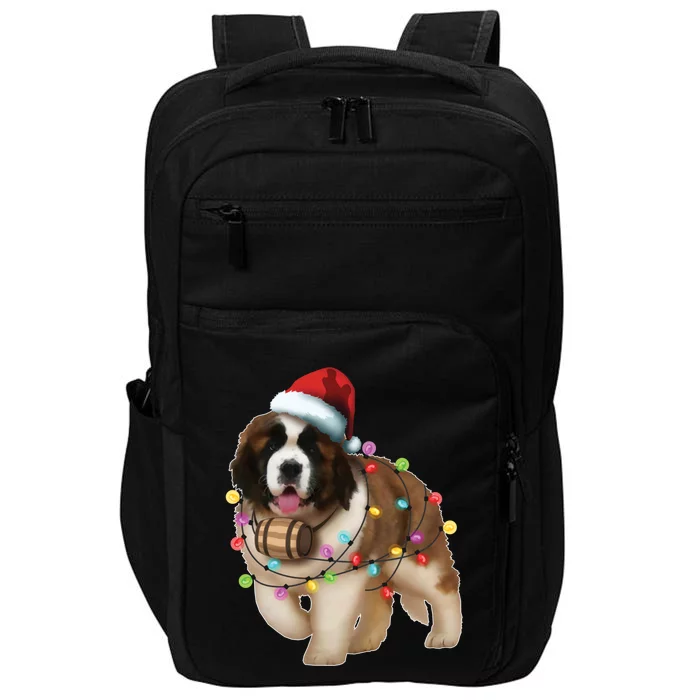 Christmas Santa Dog St Bernard Saint Xmas Dog Lover Great Gift Impact Tech Backpack