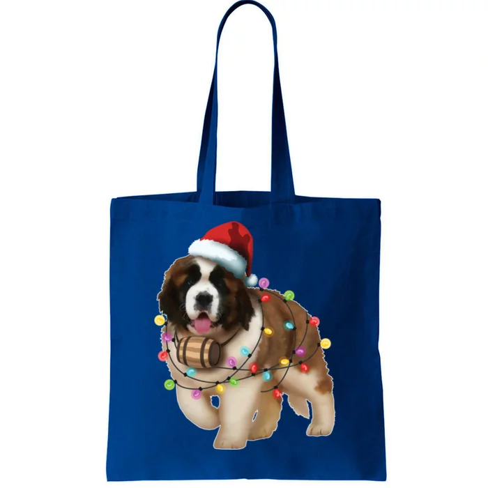 Christmas Santa Dog St Bernard Saint Xmas Dog Lover Great Gift Tote Bag