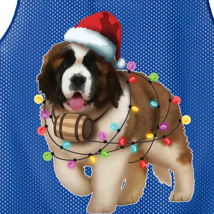 Christmas Santa Dog St Bernard Saint Xmas Dog Lover Great Gift Mesh Reversible Basketball Jersey Tank