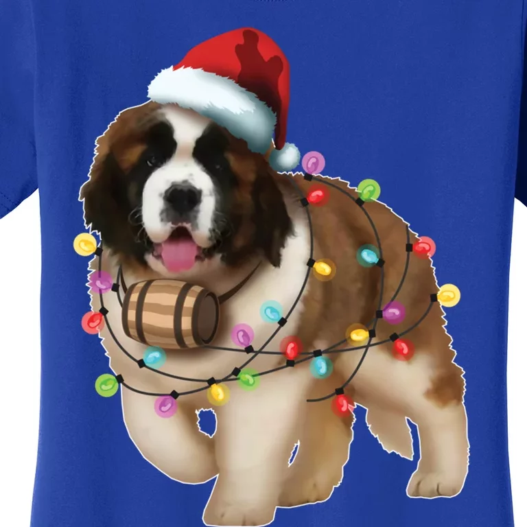 Christmas Santa Dog St Bernard Saint Xmas Dog Lover Great Gift Women's T-Shirt