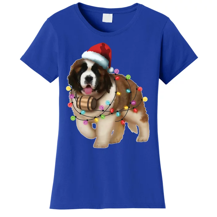 Christmas Santa Dog St Bernard Saint Xmas Dog Lover Great Gift Women's T-Shirt