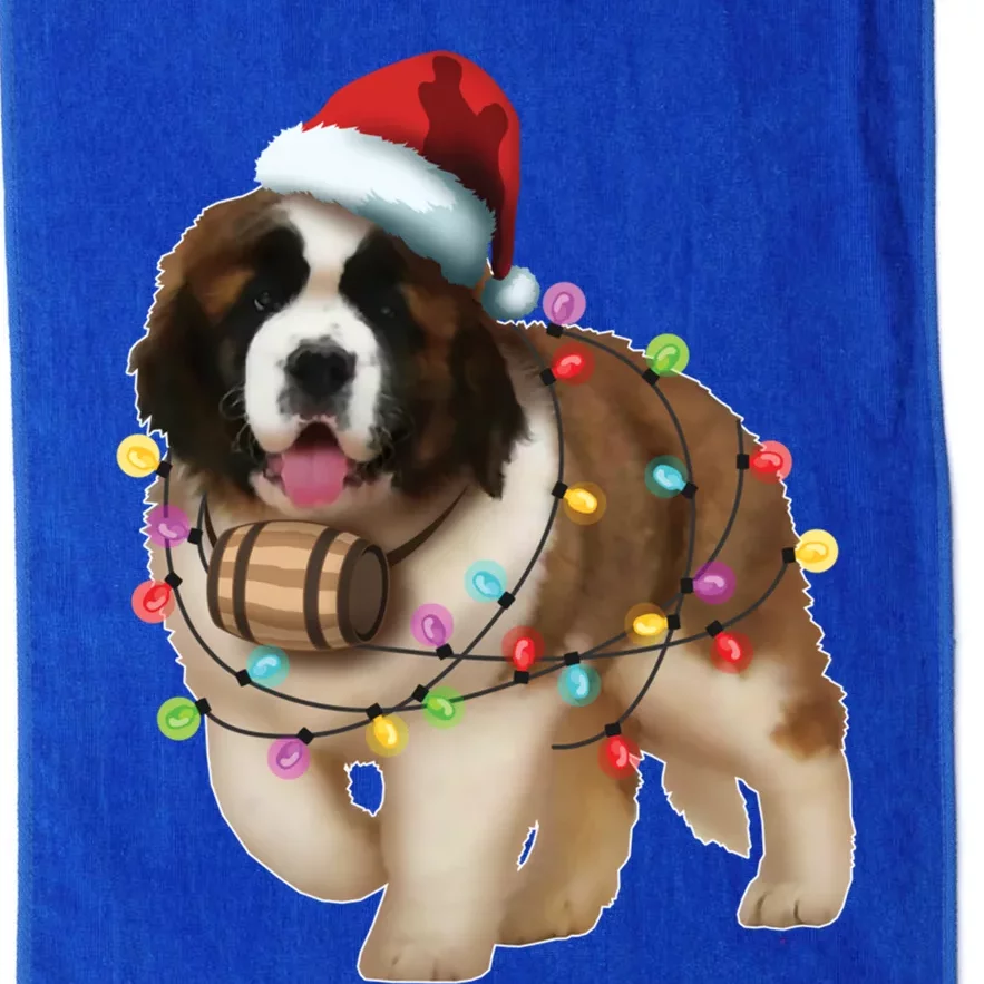 Christmas Santa Dog St Bernard Saint Xmas Dog Lover Great Gift Platinum Collection Golf Towel