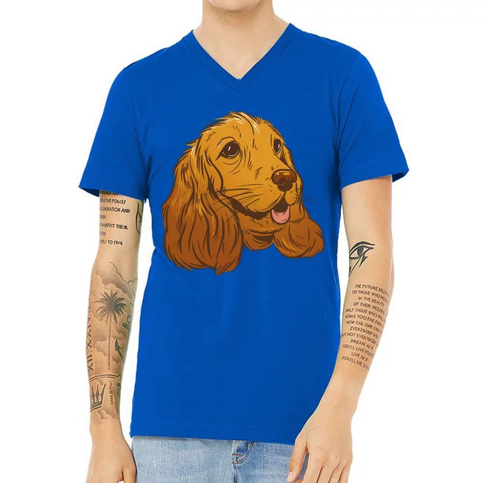 Cocker Spaniel Dog V-Neck T-Shirt