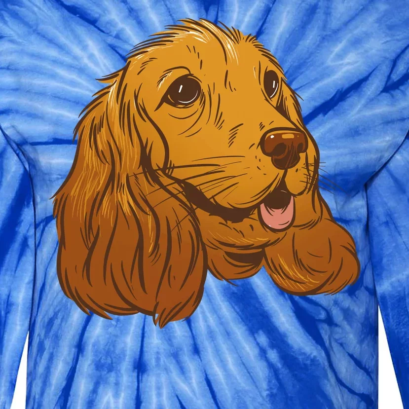 Cocker Spaniel Dog Tie-Dye Long Sleeve Shirt