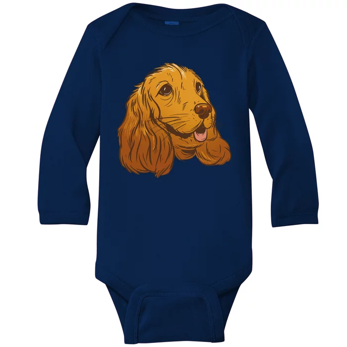 Cocker Spaniel Dog Baby Long Sleeve Bodysuit