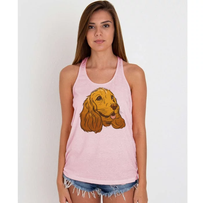 Cocker Spaniel Dog Women's Knotted Racerback Tank