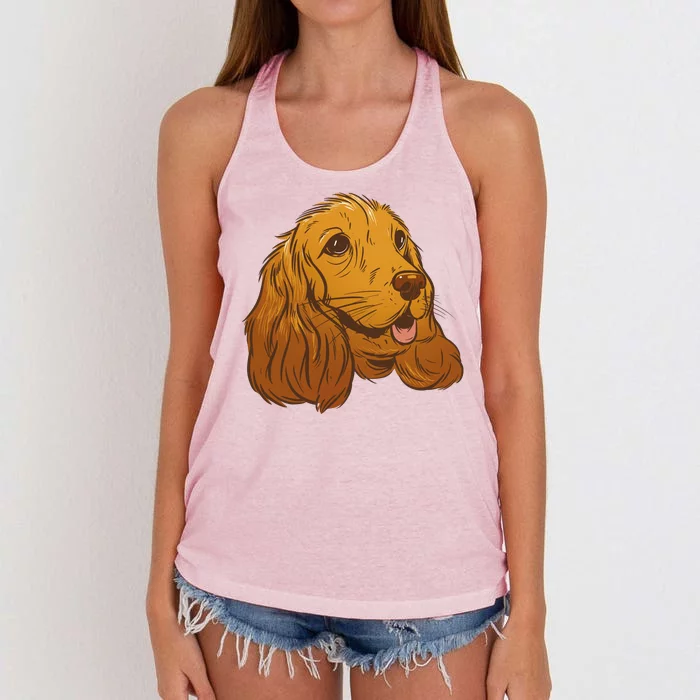 Cocker Spaniel Dog Women's Knotted Racerback Tank