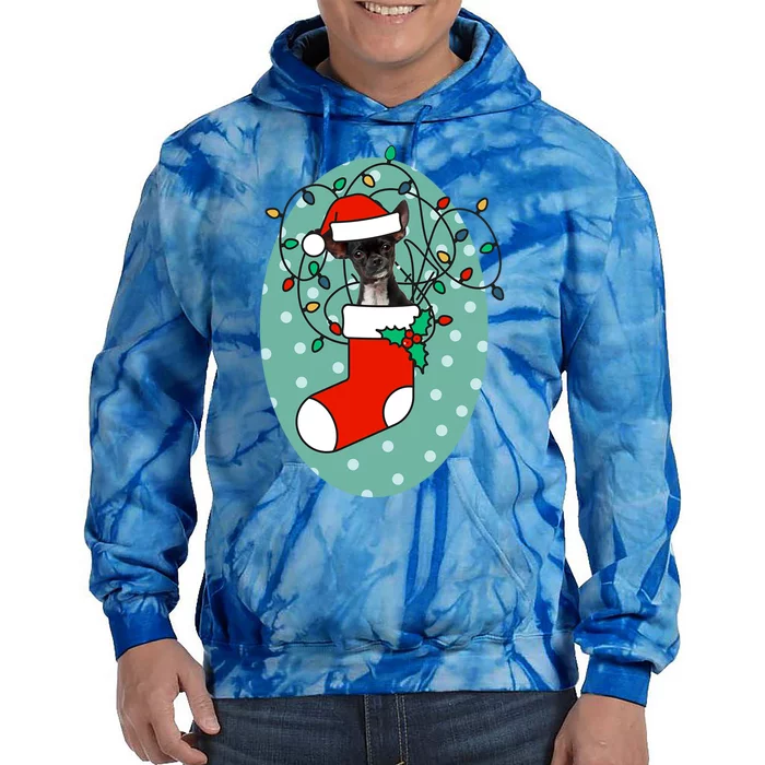 Christmas Stocking Dog Chihuahua Gift Tie Dye Hoodie