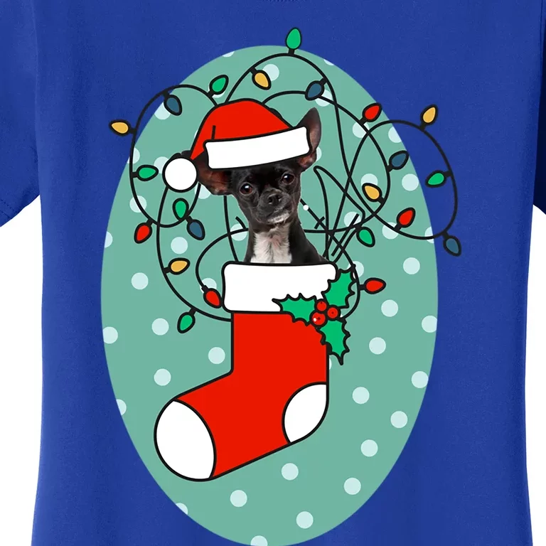 Christmas Stocking Dog Chihuahua Gift Women's T-Shirt