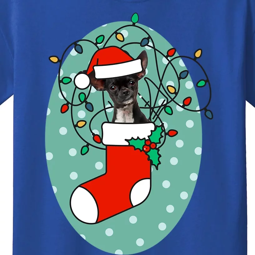 Christmas Stocking Dog Chihuahua Gift Kids T-Shirt